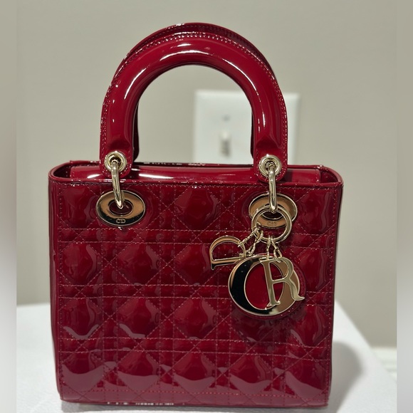 Lady Dior Small Cherry Red Pattern - Picture 5 of 14